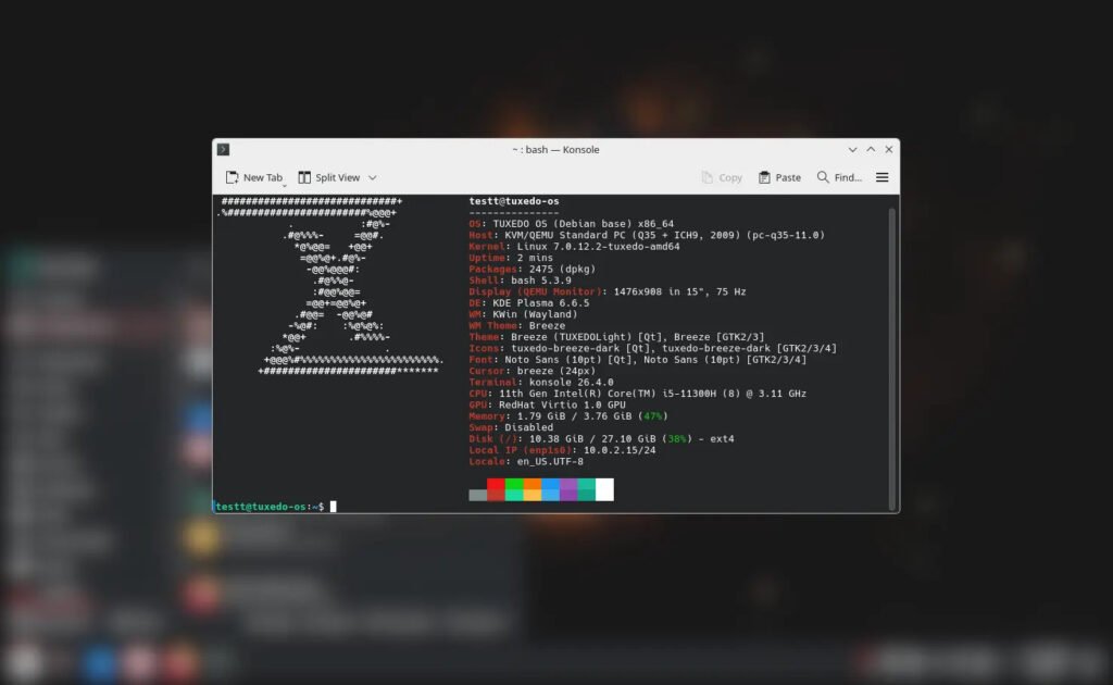 Experimental TUXEDO OS with Debian base